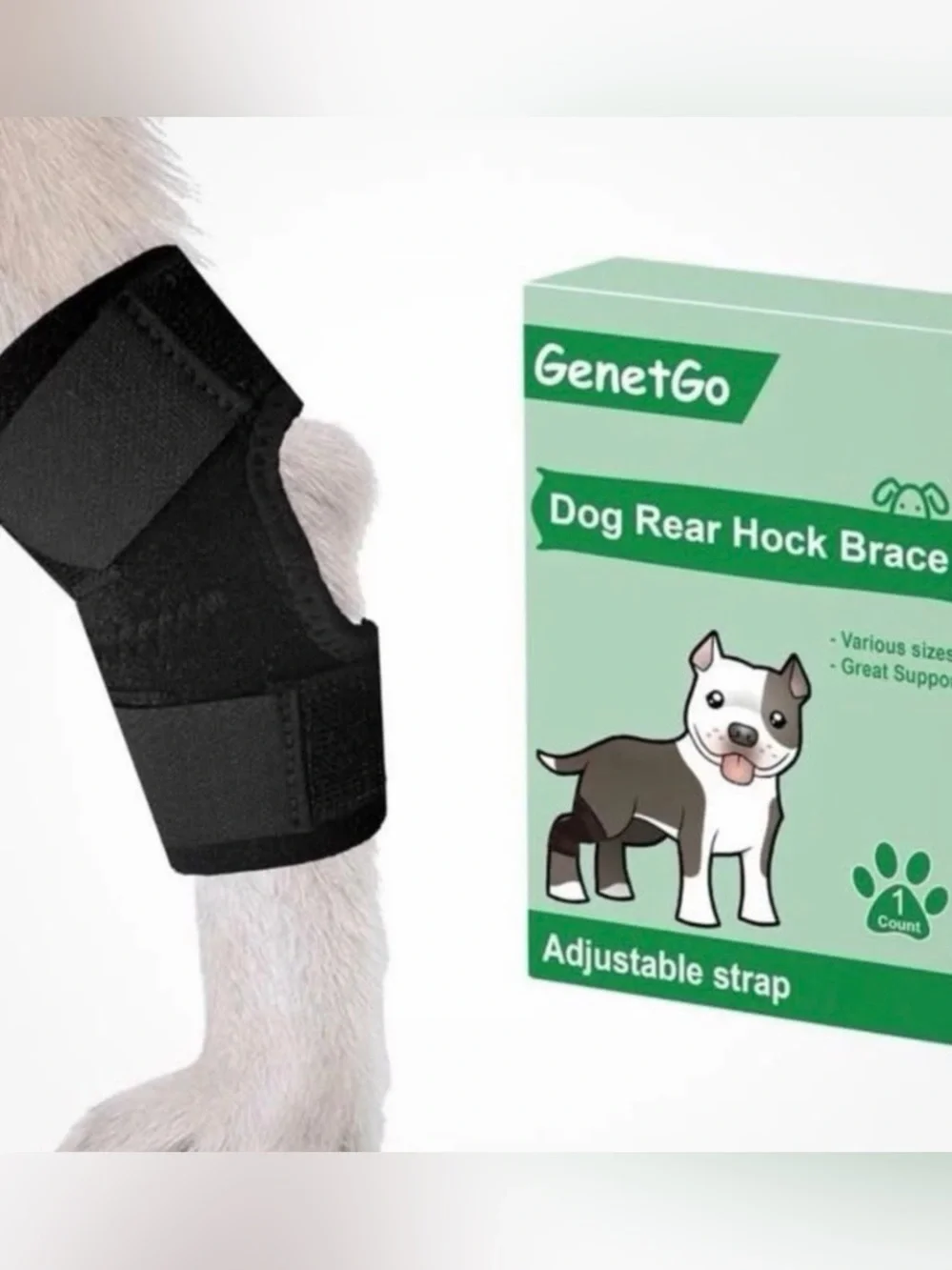 Dog Rear Hock Brace GenetGo Small S Adjustable Ankle Joint Support 1 Count
